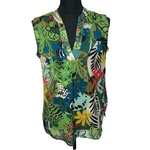 Elegant Vilagallo Sleeveless Top Large (42) Women's Tropical Spring Beach Resort